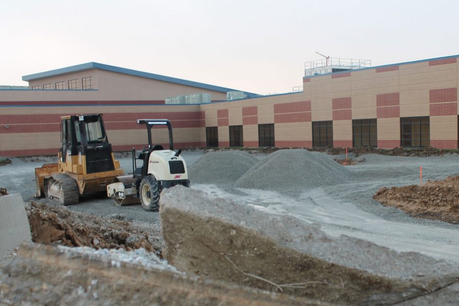 Construction on the school auditorium began in April and will be finished May of 2017.