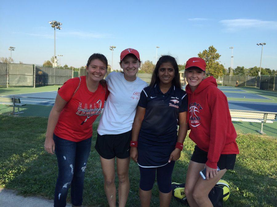 Megan+Smythe%2C+Emma+Ingle%2C+Nawal+Cheema+and+Avery+Ingle+are+all+smiles+before+Cheemas+big+state+qualifier+match.