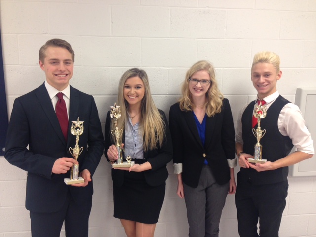 Alec Miller, Morgan Metcalf, Ally Schany and Austyn Kloth all advance to state competition March 12-14 at Lake of the Ozarks.