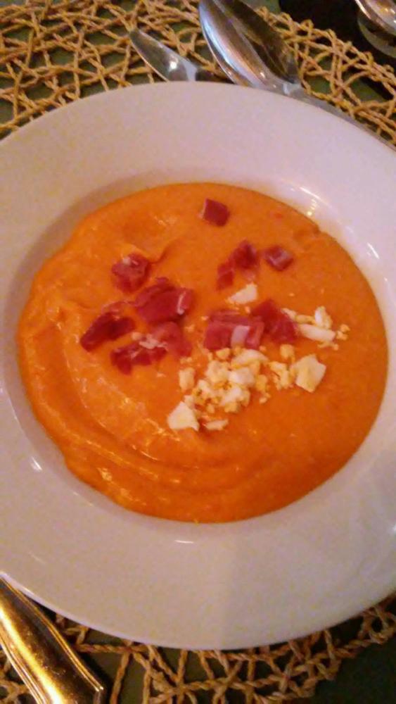 Photo of the cold tomato soup they tried one evening 