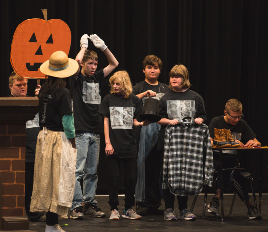 Students performed a play based on the book, The Little Old Lady Who Was Not Afraid of Anything, which was performed on Tuesday, October 24th and Wednesday, October 25th during second hour in the auditorium. “We have spent about four to five weeks working on the play and I’m nervous but I get a little excited,” Alex Rozanc said.