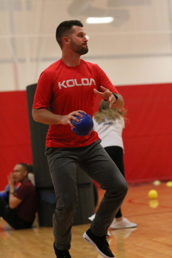 Mr. Schaper was one of the teachers who participated in the dodgeball fundraiser.