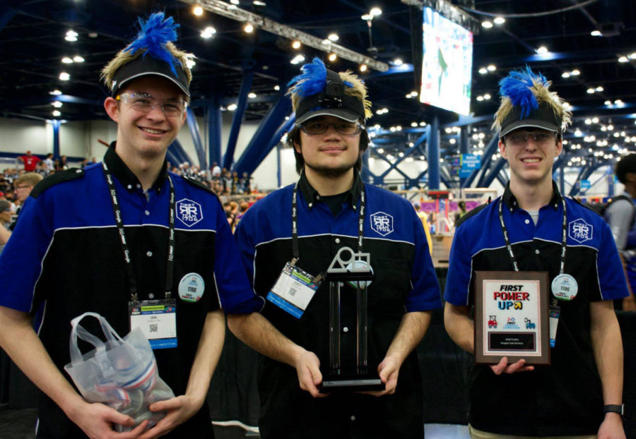 Seth Tate (right) has been a key contributor to the Robotics team success. 