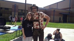 Emily Pisell is involved in multiple extracurricular activities. Here she is with Mr. Stoll at German Club.