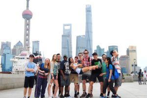 Kaitrin Francis (third from left) and her Mandarin Chinese III class visited China in July 2017. 