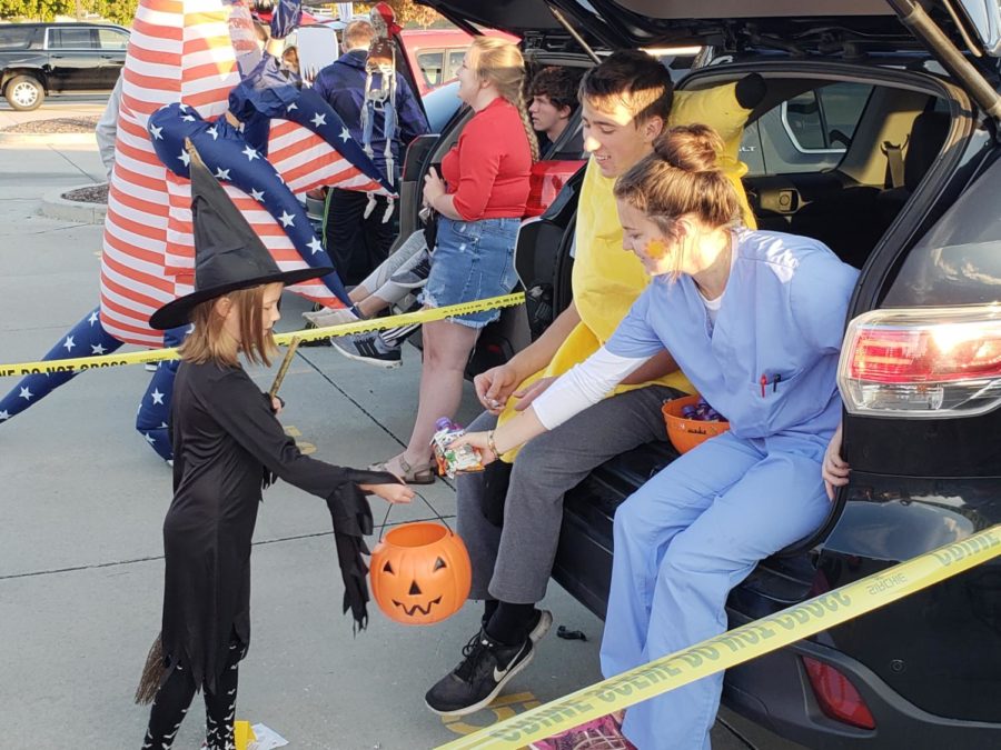 Kids get a head start on their getting candy by trick or treating at Libertys Trunk or Treat.