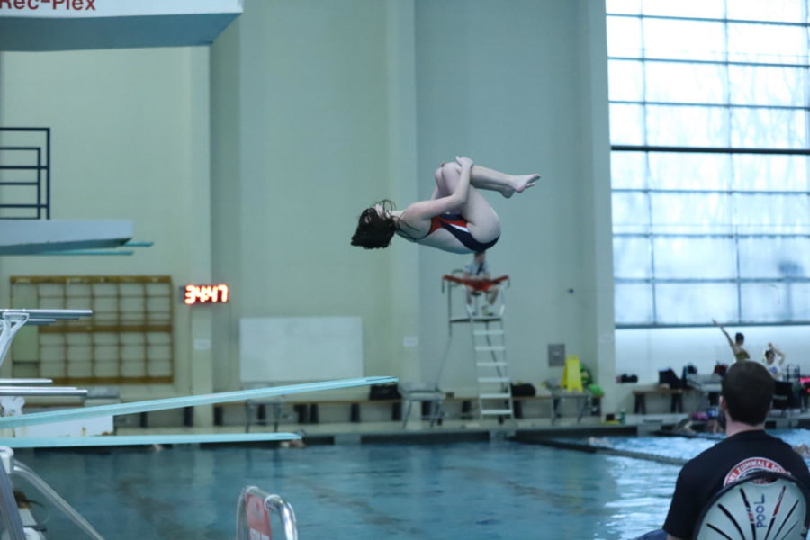 Junior diver Maggie Merz has been able to advance her skillset and progress this year. 