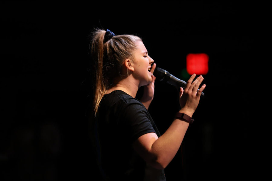 Junior Emily Gann belts out Queen's "Somebody to Love".
