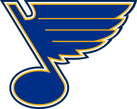 St. Louis Blues logo. The Blues advance to the Western Conference Finals for the first time in 3 years.