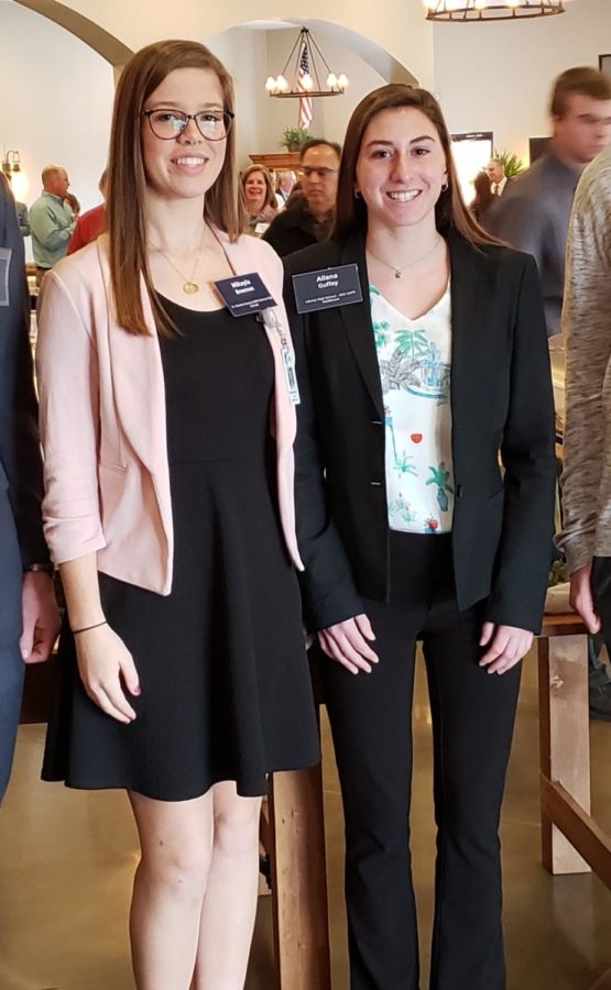 Seniors Mikayla Bowman and Lanni Guffey, both a part of the CAPS Program,  received the St. Charles County STEM award for their accomplishments in healthcare.
