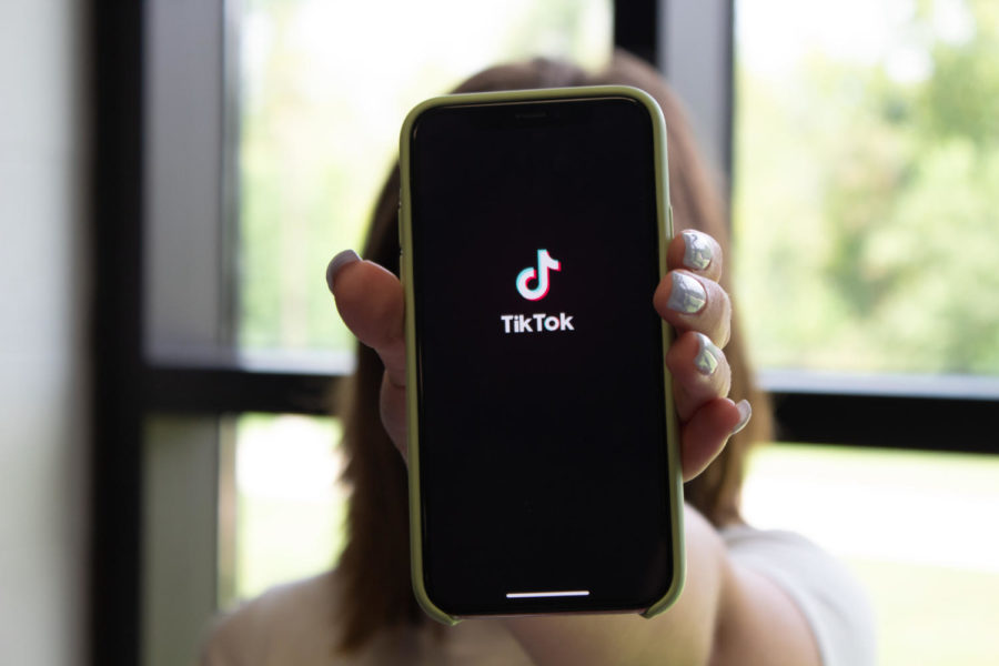 Students find entertainment  through the new app TikTok, a social media platform.