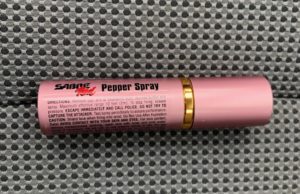 Tates lipstick pepper spray is used as a secondary safeguard when downtown.