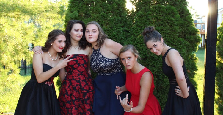 Julia Bailey and friends pose for their homecoming pictures.