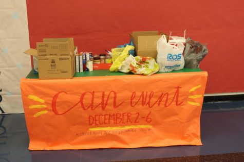 FCCLA had a canned food drive table near the front lobby where students and staff could make donations.