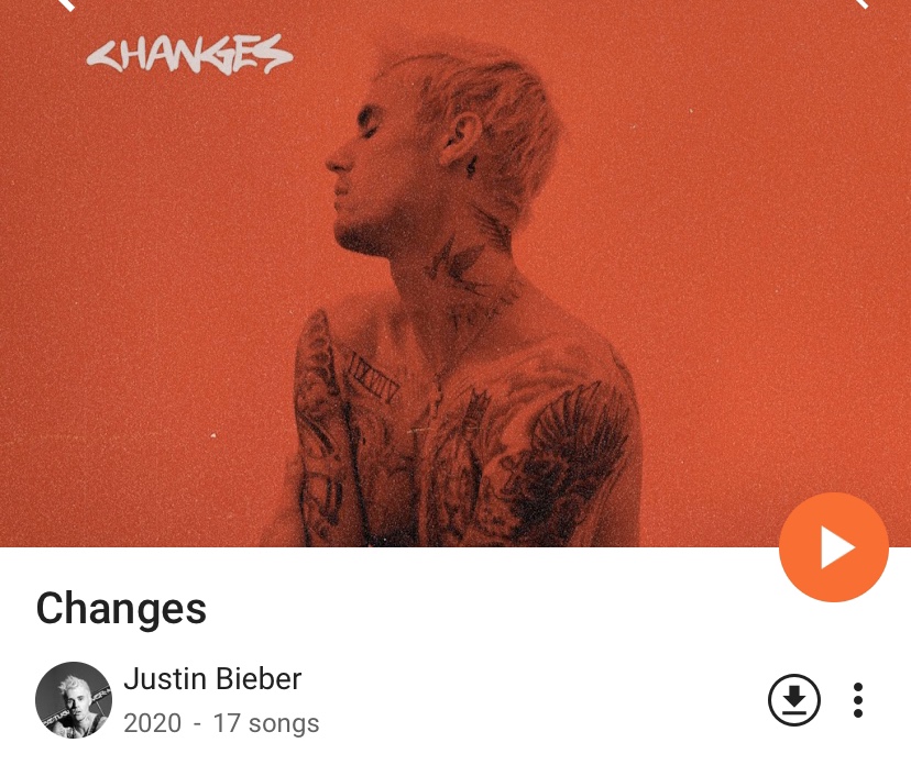 Justin Biebers album Changes was released on Valentines Day 2020.
