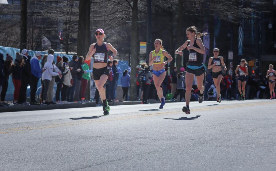 Mrs. Hall competes at the Olympic Marathon Trials in Atlanta Feb. 29. 