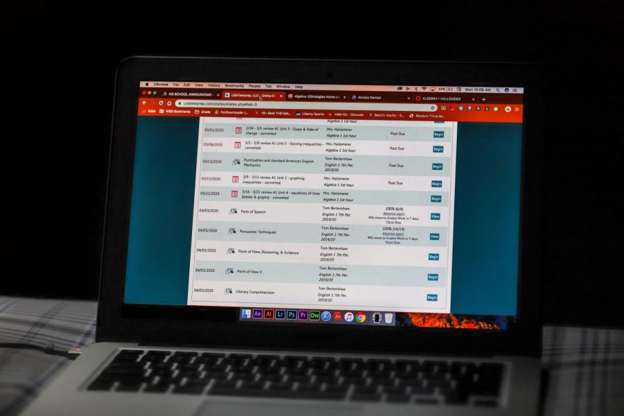 Students were asked by teachers to participate in online classes and practice assignments.