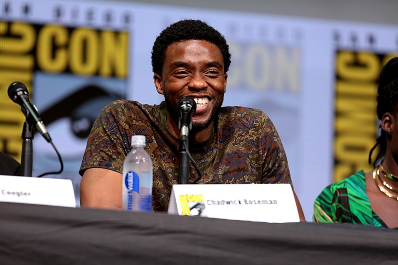 Chadwick Boseman speaks at the the 2017 San Diego Comic Con. 