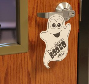 FCCLA is giving teachers that have been BOO-ed a ghost to hang outside their classroom.