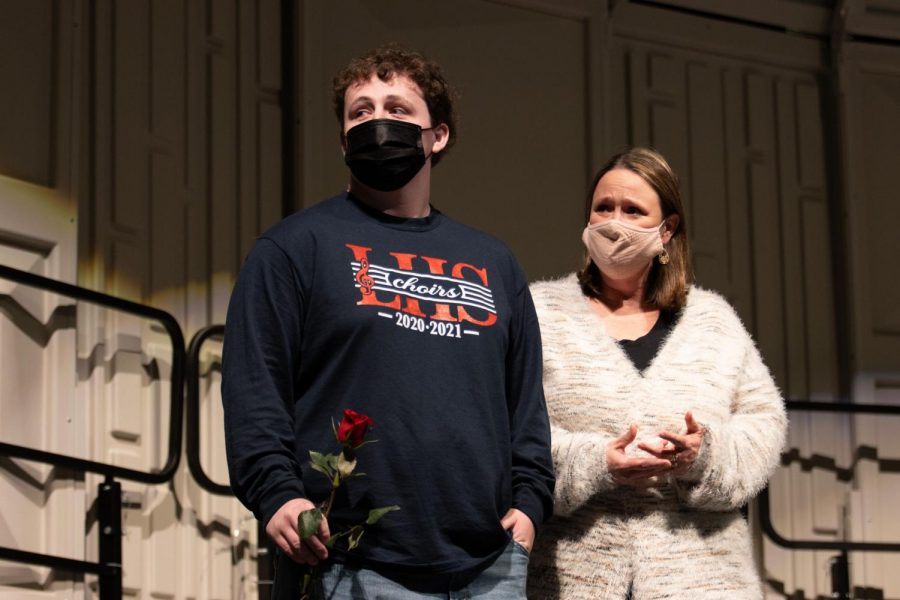 Cole Allen (12) listens as Ms. Kennedy says farewell to him.