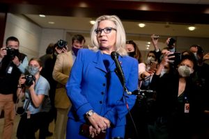 Representative Liz Cheney after a Republican vote to remove her from party leadership.