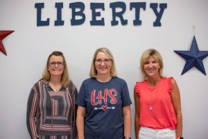 Ms. Wiggs, Ms. Berghoff and Ms. Church (left to right) are the new faces of Liberty front office staff. 