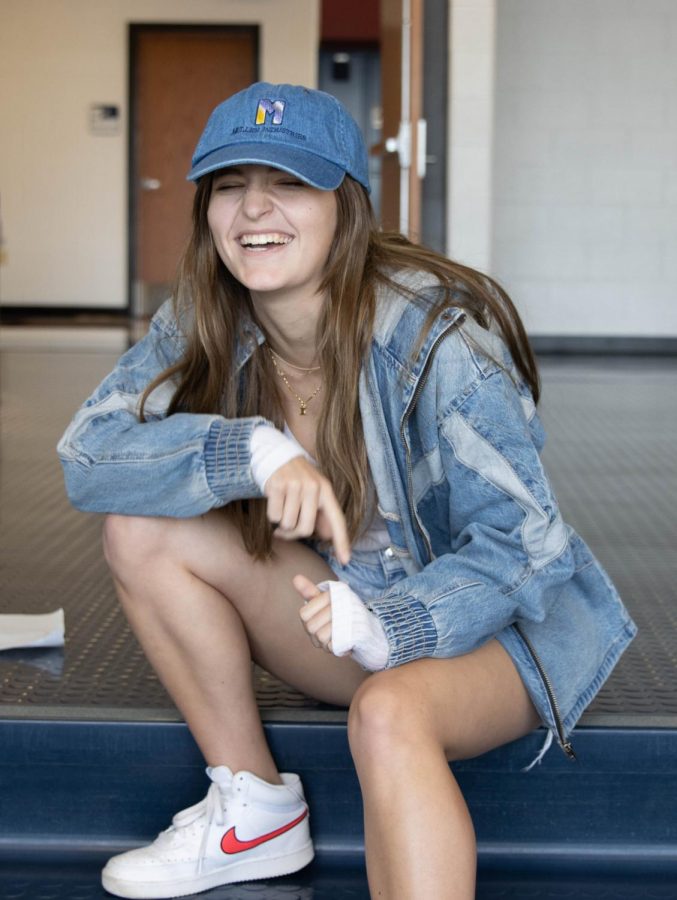 Isabelle Grothoff in denim attire for Liberty Homecoming spirit week.