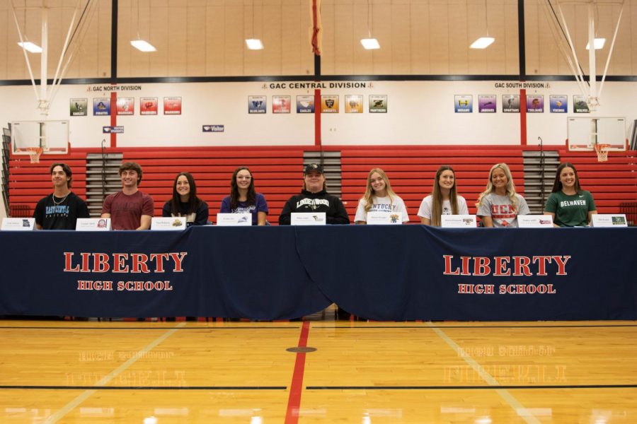 A total of nine student athletes, some going to local colleges and others out of state, signed on commitment day.
