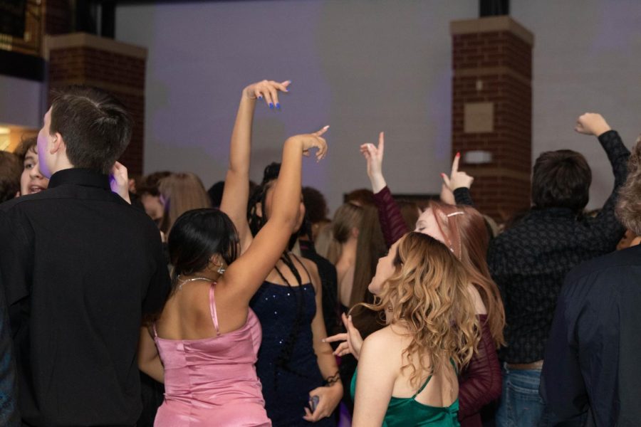 Students dance with their friends to some of their favorite throwbacks.