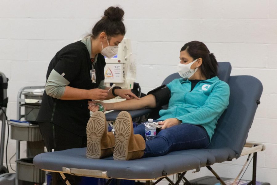 Ms. Strathman was one of the teacher donors who gave blood in the February drive. 