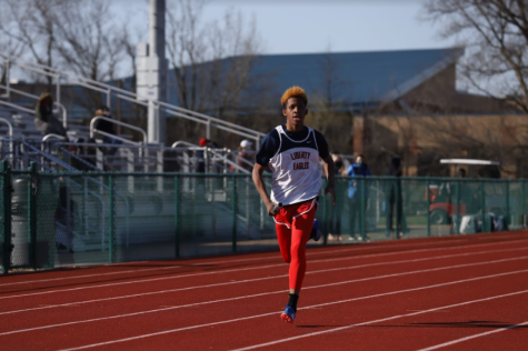 Cameron Liddell runs a relay race during last years track season. 