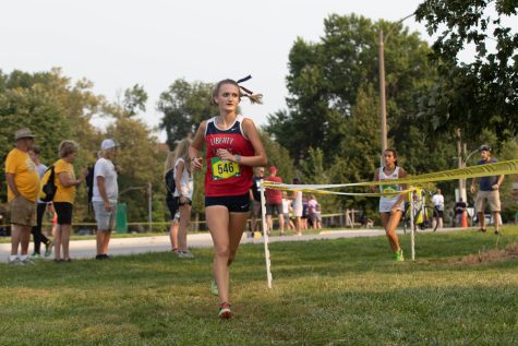 Alexis OMara (12) paces herself at the beginning of a race on the McNair course. 