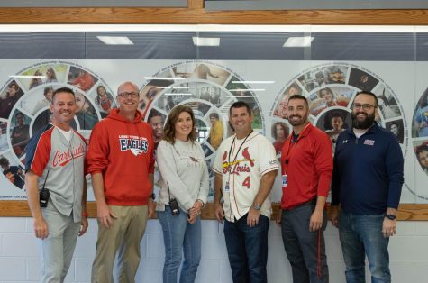 October celebrates National Principals month, our six administrators are: Ed Nelson, Cary Eldredge, Lindsay Kiely, Steve Pryor, Matt Kiesel, and Stan Schumacher. 