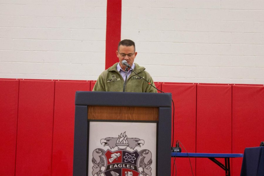 Dr. Nelson spoke about the importance Veterans Day and honoring our veterans at the assembly. 