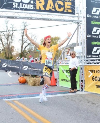 Mrs. Hall wins the Go St. Louis 10K on Oct. 23. 