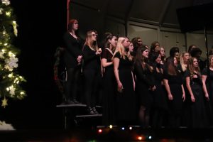 Libertys three choirs come together to  perform Silent Night at the winter concert on Tuesday, Dec. 13. 