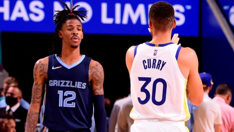 Ja Morant (left) and Steph Curry are two of the top NBA point guards in the league. 