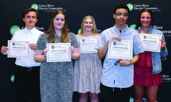 The+students+who+received+%24500+college+scholarships.+Pictured+is+Daniel+Adams+%28Liberty%29%2C+Christine+Wehmeyer+%28Elsberry%29%2C%0AKaitlin+Stumpf+%28Liberty%29%2C+Caleb+Stewart+%28Liberty%29+and+Reese+Douglas+%28Liberty%29.