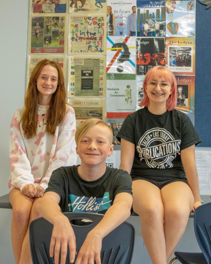 (left to right) Bryleigh Conley, Taylor Koehnemann and Abbie Luker are the juniors of magazine. They will be the only returning members next year. 
