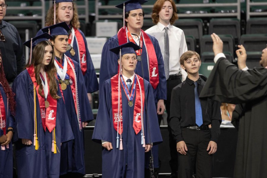 While at the graduation commencement held for the 2023 graduates, choir members from Liberty performed in front of friends and family of the graduates.  