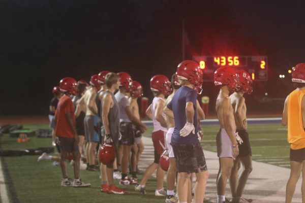 The recent heat continues to affect outdoor sports including the varsity football team. They have been practicing this week as early as 5 a.m. 