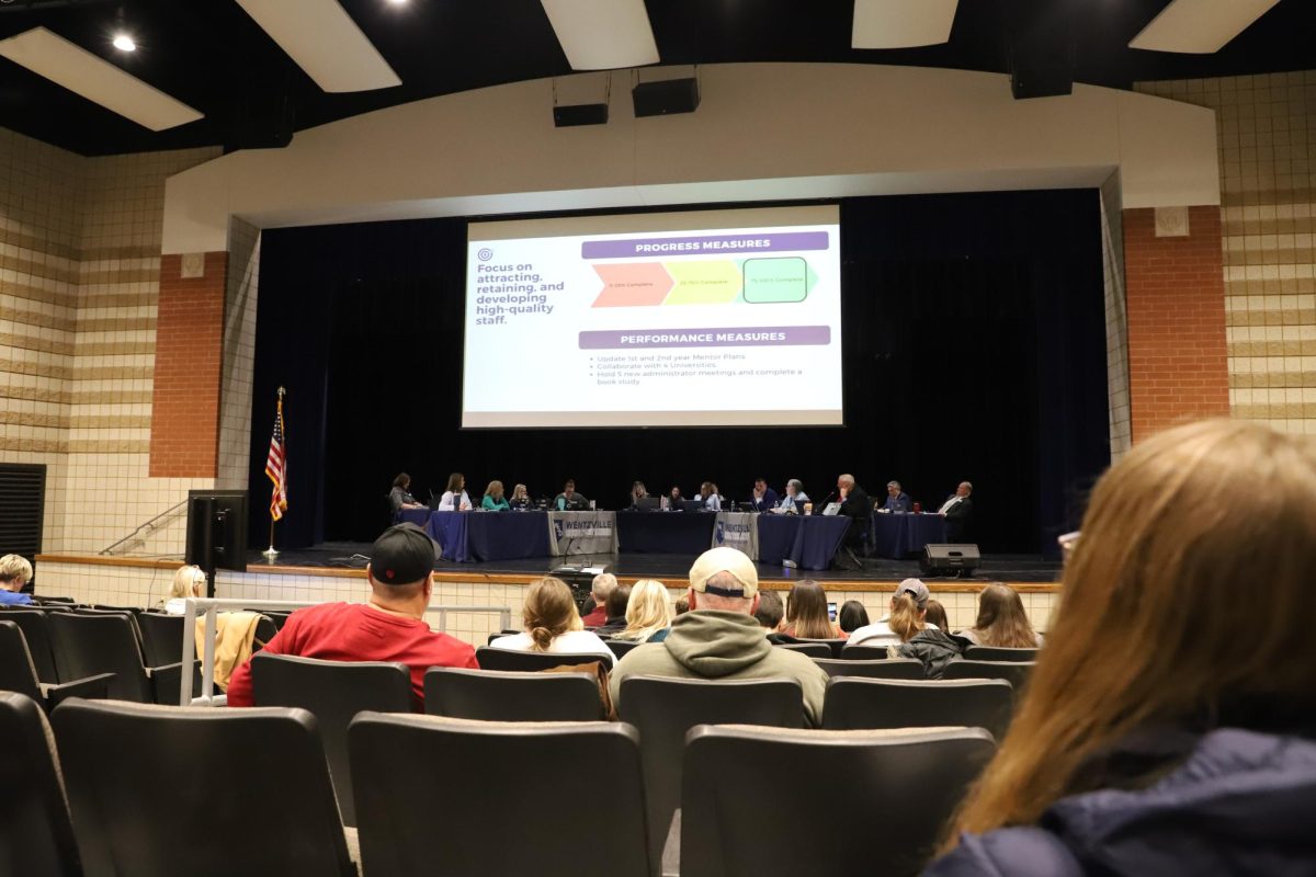 The Wentzville School Board reviews their 5-year CSIP Goals (2019-2024) at North Point High School on Jan. 18.