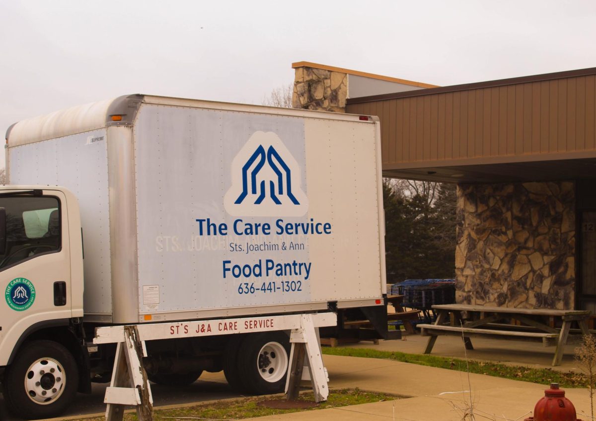 A truck provides food for the Sts. Joachim food pantry. 