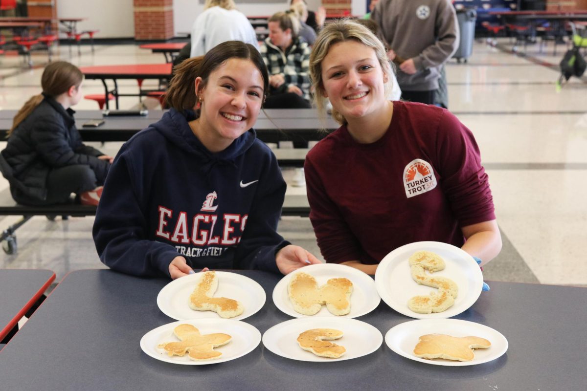 The varsity and junior varsity team members of the cross country hosted a breakfast fundraiser. Many different foods were made, including pancakes and sausages. 
