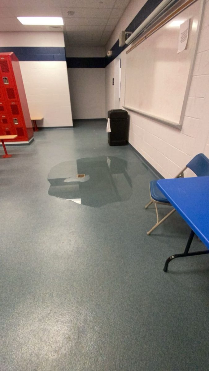The girls locker room began filling with water on March 18 during the last hour of school in the gym hallway due to the blockage. 