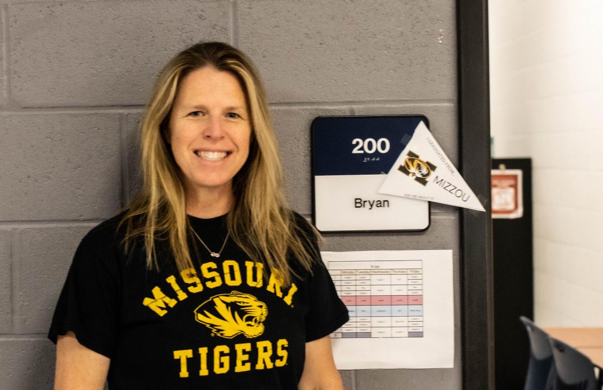 Mrs. Bryan shows her Mizzou pride for Decision Day.