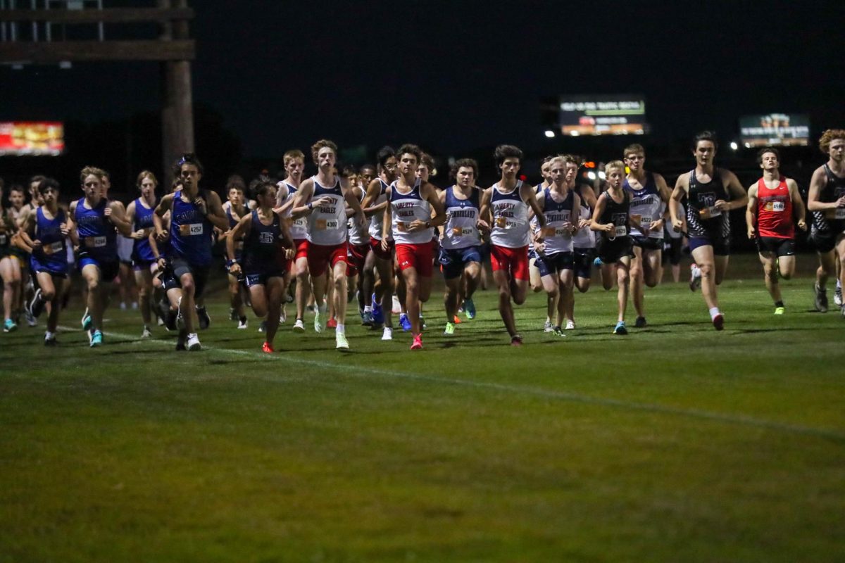 JV boys starting their race at the openingTwilight meet.