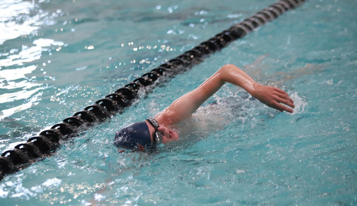 Grant White (10) takes a breath during his event in meet against East and Timberland.