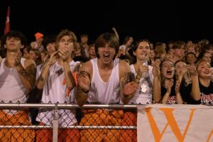 Representing the "jailbreak" theme of the night, the student section gets loud as Liberty rallies to defeat North Point. 