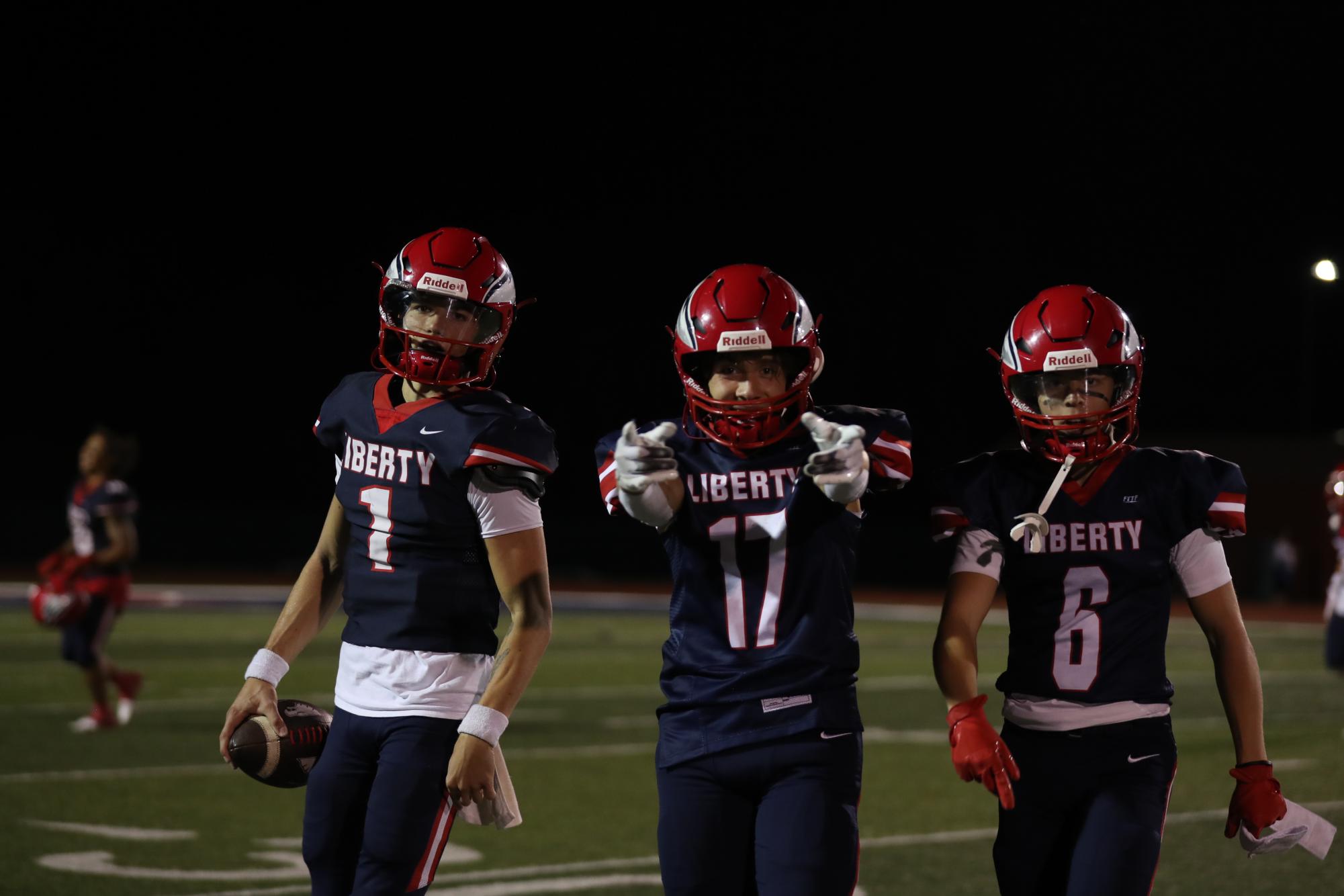 Cody McMullen (left), Caleb Orcutt (middle), and Caiden Galati (right) wear different styles of equipment.